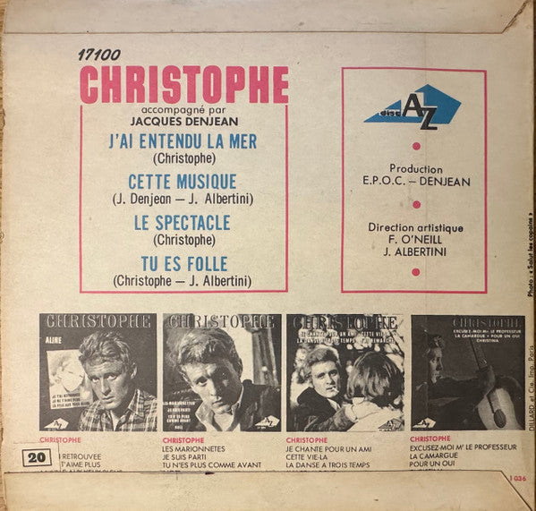 Christophe : J'ai Entendu La Mer (7", EP)