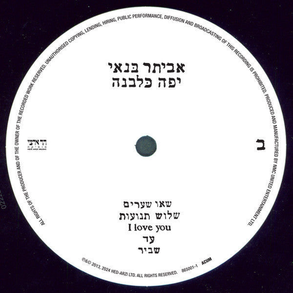 אביתר בנאי* : יפה כלבנה (LP, Album)