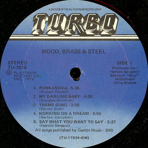 Wood, Brass & Steel : Wood, Brass & Steel (LP, Album, San)