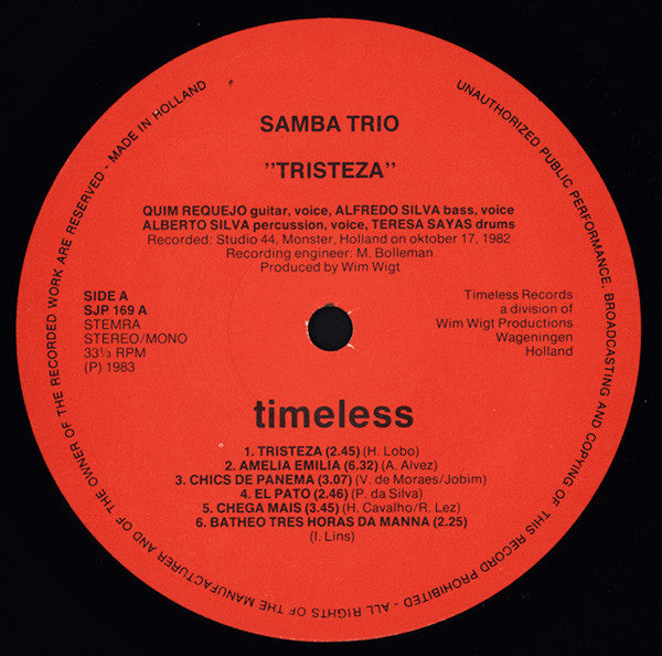 Samba Trio (2) : Tristeza (LP, Album)