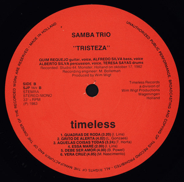 Samba Trio (2) : Tristeza (LP, Album)