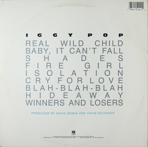 Iggy Pop : Blah-Blah-Blah (LP, Album)