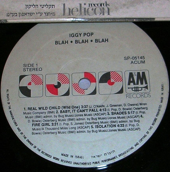 Iggy Pop : Blah-Blah-Blah (LP, Album)