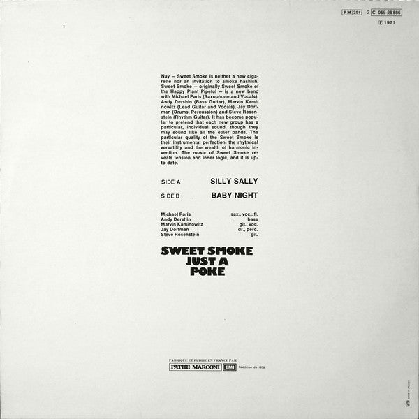 Sweet Smoke : Just A Poke (LP, Album, RE, RP)