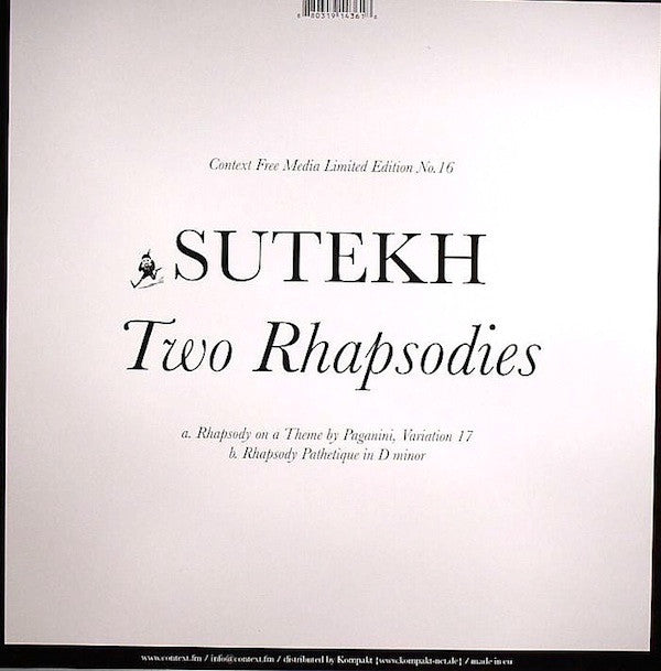 Sutekh : Two Rhapsodies (12", Ltd)
