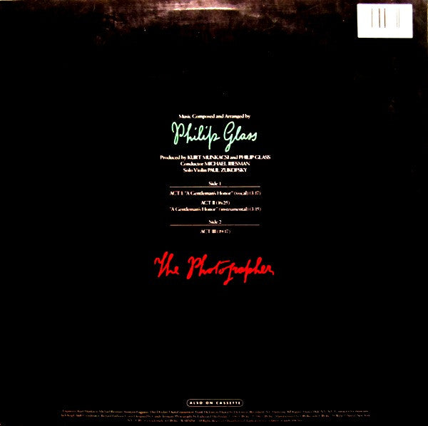 Philip Glass : The Photographer (LP, Album, Pit)