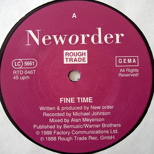 Neworder* : Fine Time (12")