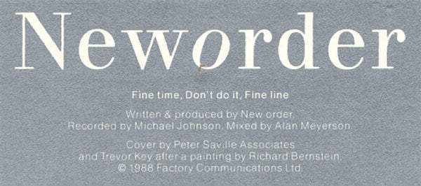 Neworder* : Fine Time (12")