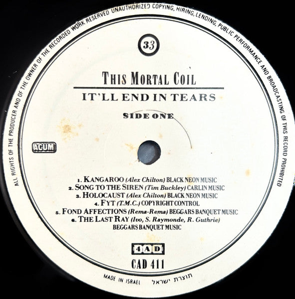 This Mortal Coil : It'll End In Tears (LP, Album)