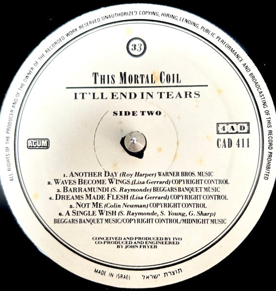 This Mortal Coil : It'll End In Tears (LP, Album)