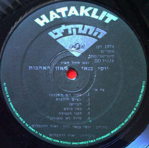 Yossi Banai = יוסי בנאי* : Loves' Profit And Loss Account = מאזן האהבות (LP)