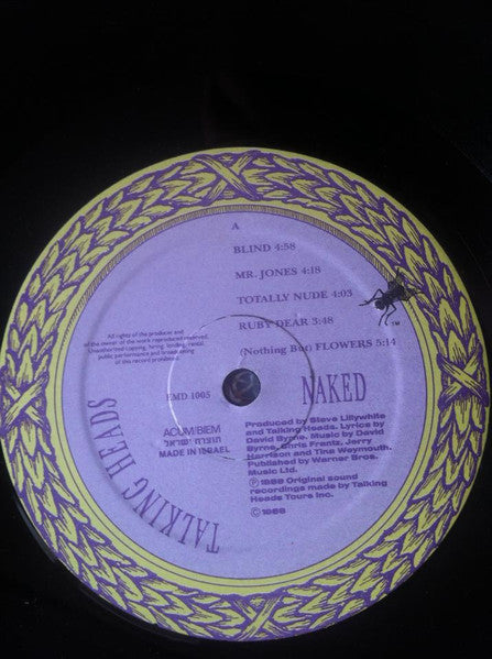 Talking Heads : Naked (LP, Album)