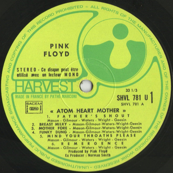 Pink Floyd : Atom Heart Mother (LP, Album, RE)