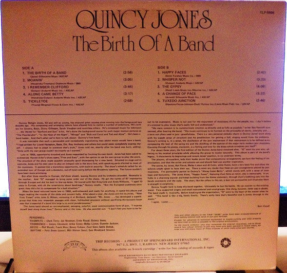 Quincy Jones : The Birth Of A Band (LP, Album, RE)