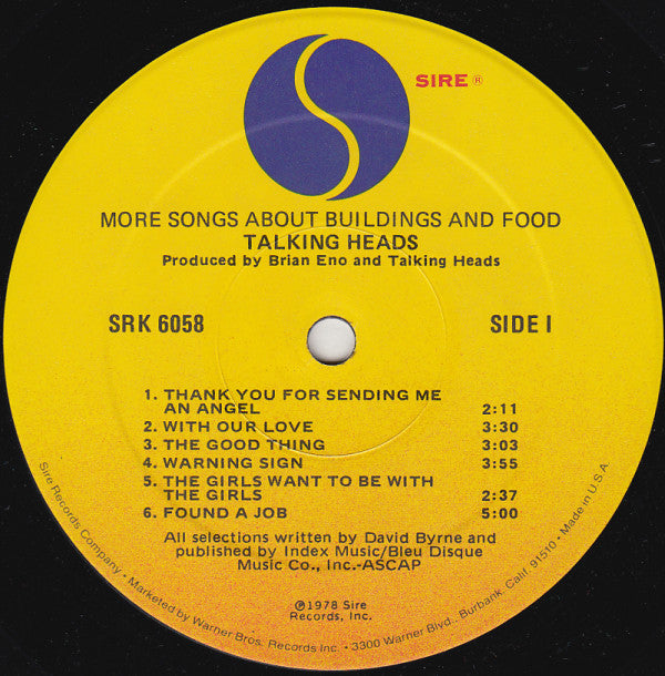 Talking Heads : More Songs About Buildings And Food (LP, Album, RP, Spe)