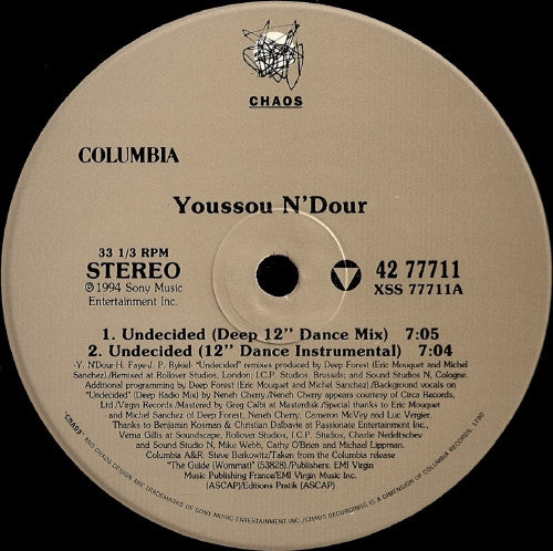 Youssou N'Dour : Undecided (12", Maxi)