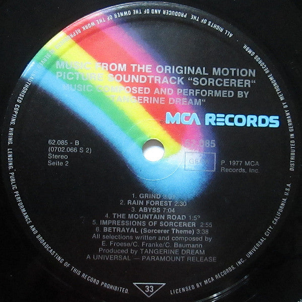 Tangerine Dream : Sorcerer (LP, Album)