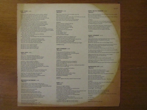 David Bowie : The Rise And Fall Of Ziggy Stardust And The Spiders From Mars (LP, Album)