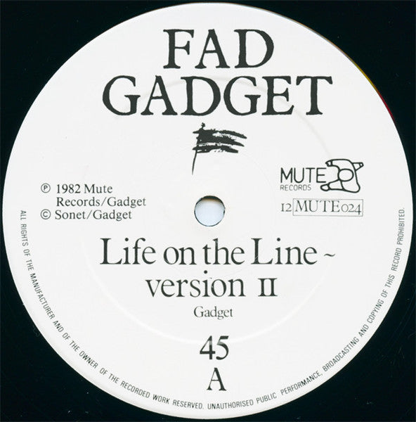 Fad Gadget : Life On The Line (Version II) (12", Single, JA )