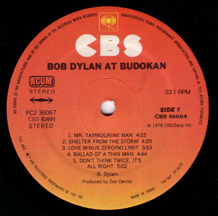 Bob Dylan : Bob Dylan At Budokan (2xLP, Album, Gat)