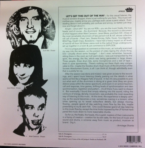 Weiss* I Cameron* I Hill* : Drumgasm (LP, Num)