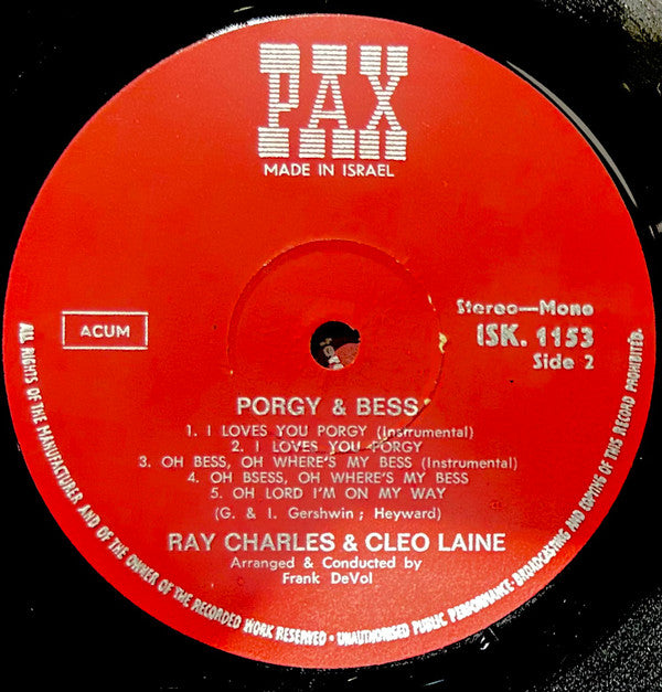 Ray Charles & Cleo Laine : Porgy & Bess (2xLP)