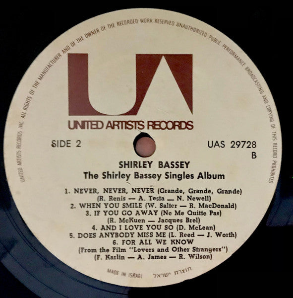 Shirley Bassey : The Shirley Bassey Single Album (LP, Comp)
