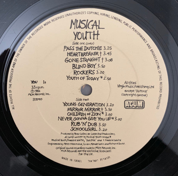 Musical Youth : The Youth Of Today (LP, Album)