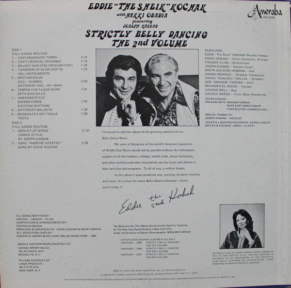 Eddie "The Sheik" Kochak* With Hakki Obadia Featuring Joseph Kassab* : Strictly Belly Dancing - The 2nd Volume (LP)
