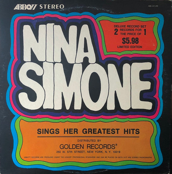 Nina Simone : Sings Her Greatest Hits (2xLP, Comp)