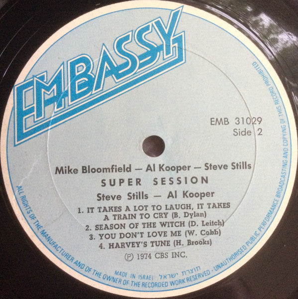 Mike Bloomfield / Al Kooper / Stephen Stills : Super Session (LP, Album)