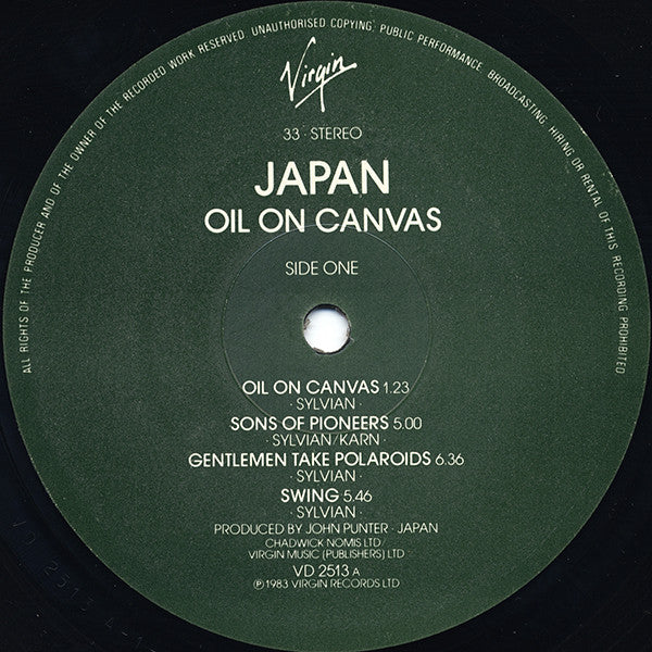 Japan : Oil On Canvas (2xLP, Album, EMI)