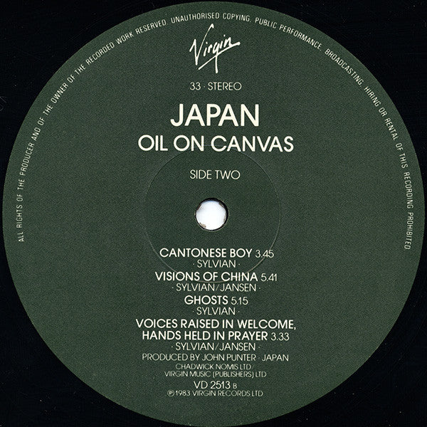 Japan : Oil On Canvas (2xLP, Album, EMI)