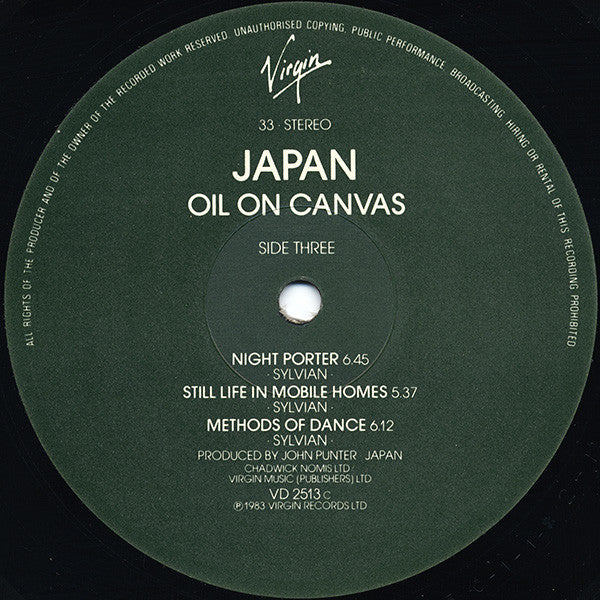 Japan : Oil On Canvas (2xLP, Album, EMI)
