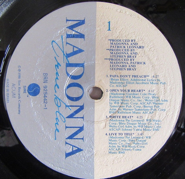 Madonna : True Blue (LP, Album)