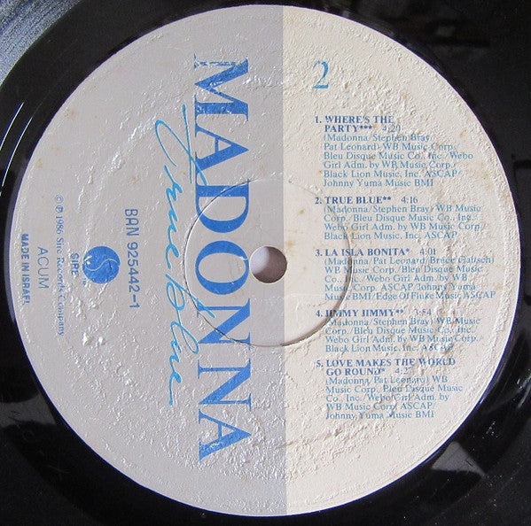 Madonna : True Blue (LP, Album)