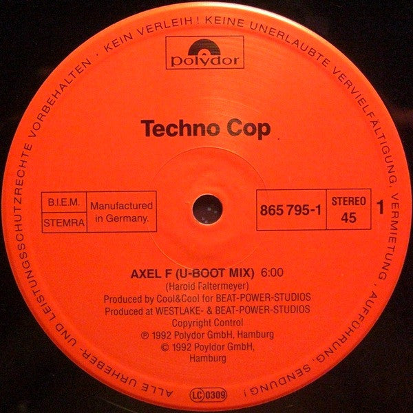 Techno Cop : Axel F. (12", Maxi)