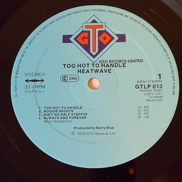 Heatwave : Too Hot To Handle (LP, Album, RP)