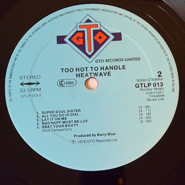 Heatwave : Too Hot To Handle (LP, Album, RP)