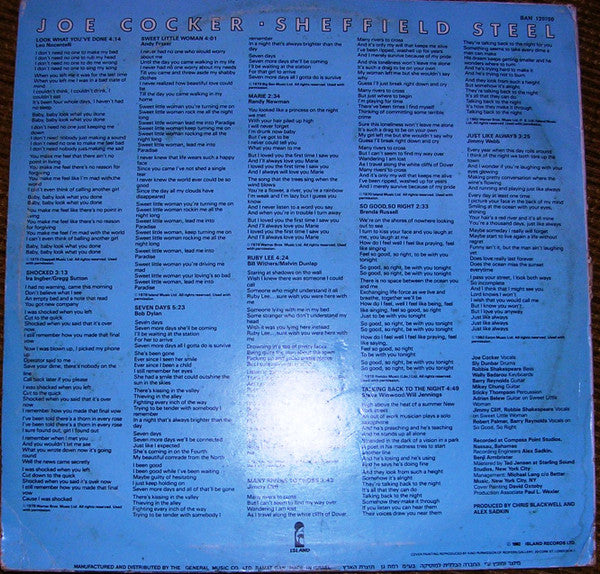 Joe Cocker : Sheffield Steel (LP, Album)