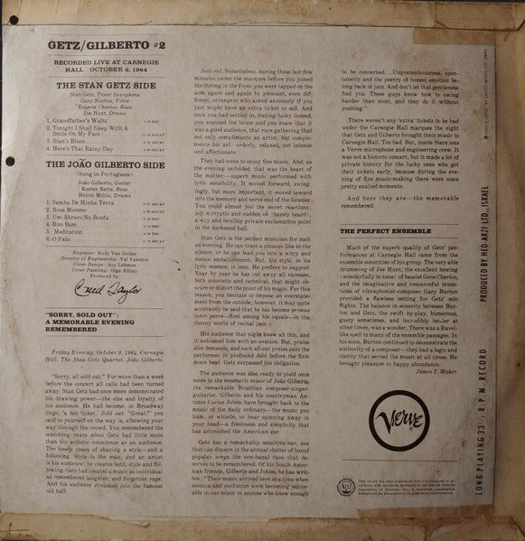 Stan Getz / João Gilberto : Getz / Gilberto #2 (LP, Album)