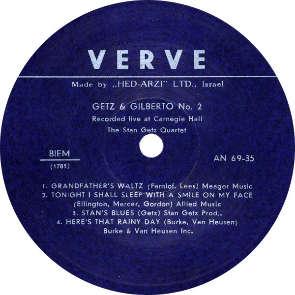 Stan Getz / João Gilberto : Getz / Gilberto #2 (LP, Album)