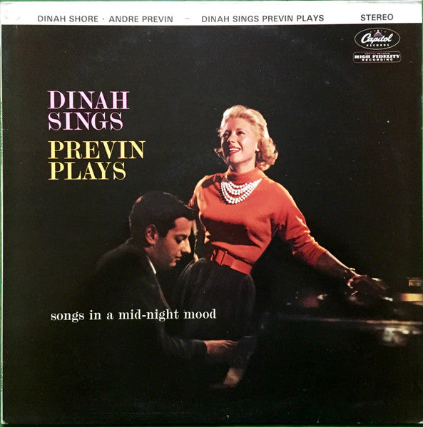 Dinah Shore : Dinah Sings Previn Plays - Songs In A Mid-night Mood (LP, Album, RE)