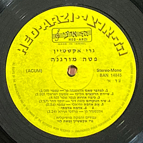 גרי אקשטיין* : פטה מורגנה (LP)