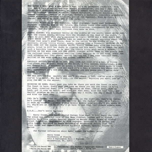 Harry Crews : Naked In Garden Hills (LP, Album)