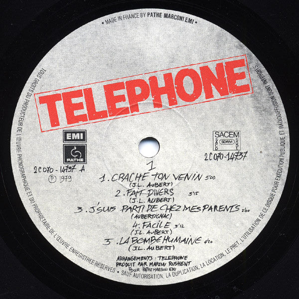 Telephone* : Crache Ton Venin (LP, Album, Unc)