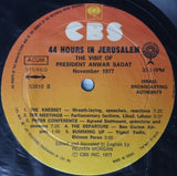 Reuven Morgan : 44 Hours In Jerusalem / The Visit Of President Anwar Sadat (LP, Album)
