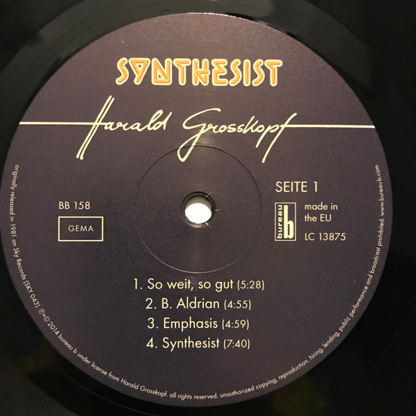 Harald Grosskopf : Synthesist (LP, Album, RE, 180)