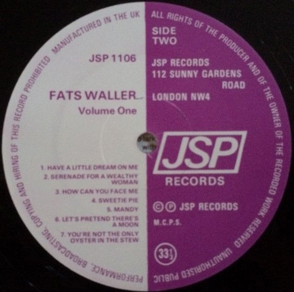 Fats Waller & His Rhythm : From The Beginning Volume 1 (LP, Comp, Mono)