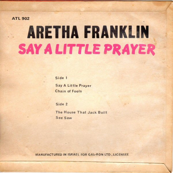 Aretha Franklin : Say A Little Prayer (7", EP)